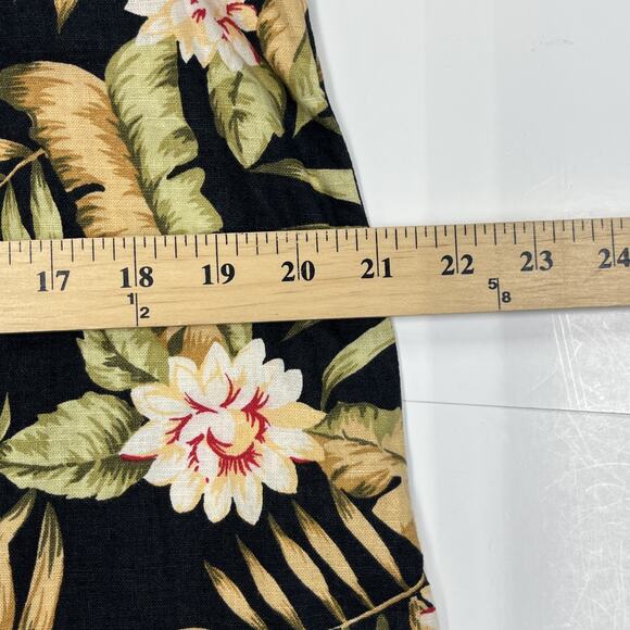 White Stag Linen Blend Floral Maxi Dress Womens Large Tropical Mature Resort - Picture 11 of 15